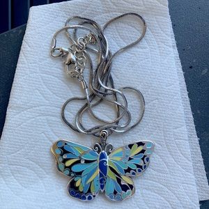 Brighton large butterfly necklace. double sided.